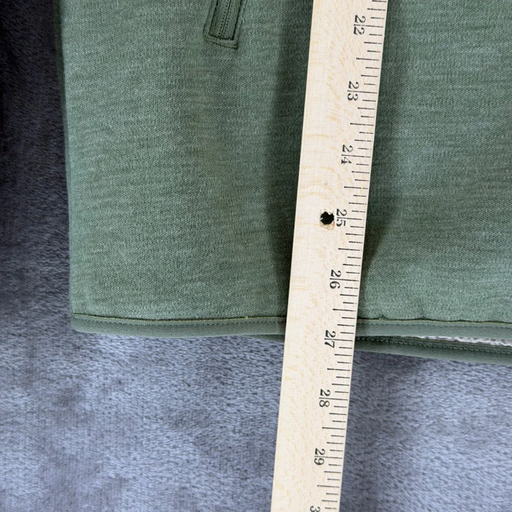 The North Face Pullover Mens L NF0A3MMS Green Wool Blend Snap Mock Neck EUC